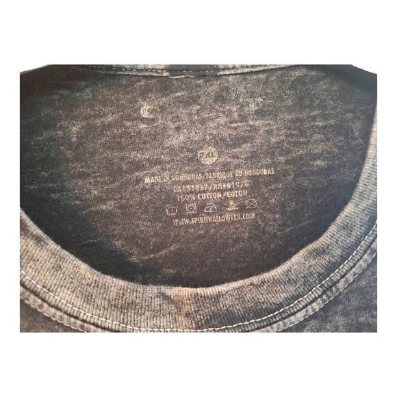 Halloween Let's Get Smashed Pumpkin Long Sleeve Tee Acid Wash Black XXL Unisex - Picture 10 of 11